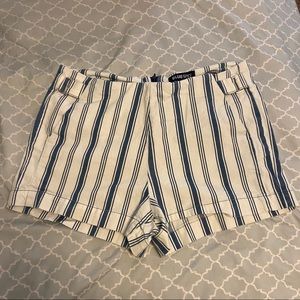 Blue Spice Striped Zip Shorts